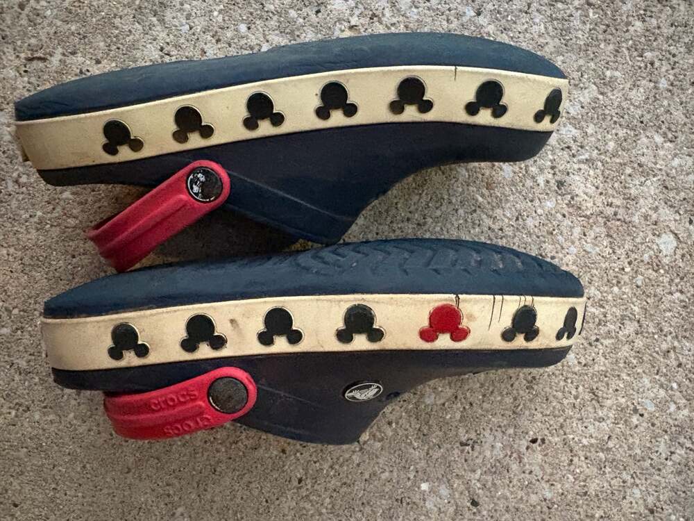 Crocs Disney Mickey Mouse Crocband Clogs Navy Blue Red Kids Shoes - Picture 6 of 10